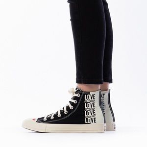 Converse Chuck Taylor All Star High Top Love Fearlessly Heart Sneakers Black